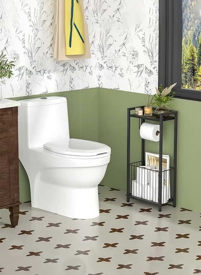 والالا Bathroom Organizer with Shelf: Freestanding Toilet Paper Holder, All-in-One Tissue Stand with Space for Phone, Tablet, Magazines, No-Drilling Storage Solution - Image 4